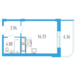 Студия 27.35 м²