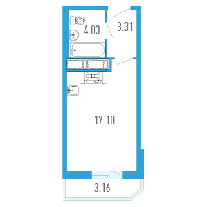 Студия 26 м²