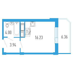 Студия 27.35 м²